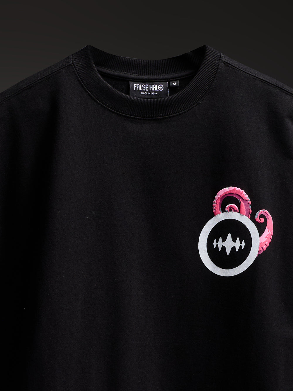 False Halo Eight Fold Flaw tee, editorial shot